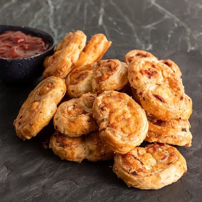 Αλμυρά Palmier-Γυαλάκια με τυριά και μπέικον από τον Άκη Πετρετζίκη