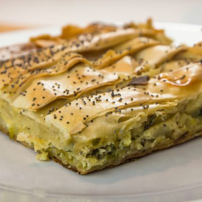 Πρασοκολοκυθόπιτα με μανούρι από την Cucina Caruso