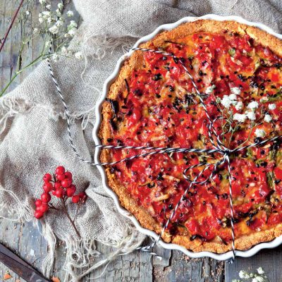 Quiche Lorraine με πιπεριές