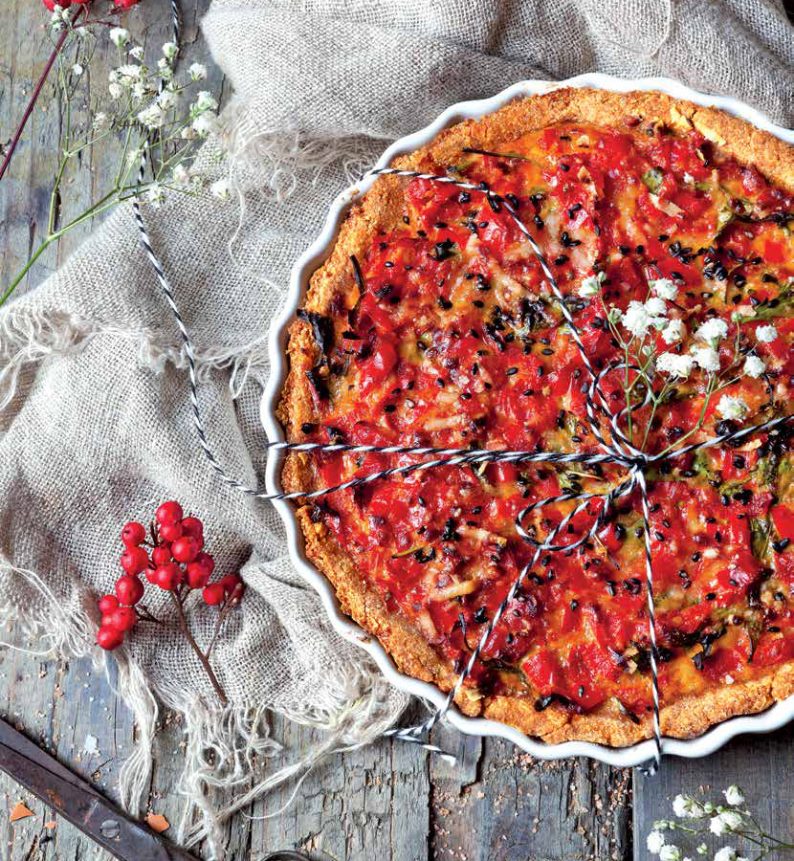 Quiche Lorraine με πιπεριές